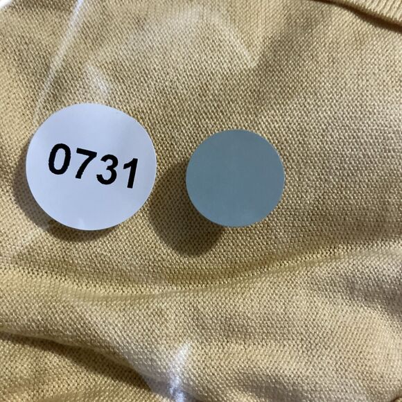 Chicos Yellow Cardigan Sweater, Women's Size 1 Ribbed V Neck, Button Up, Spring - Picture 12 of 12